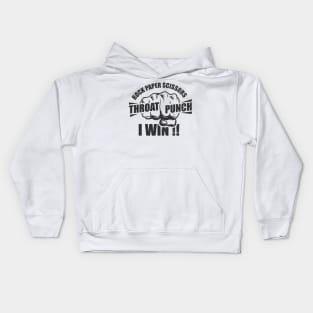 Rock Paper Scissors I Win Throat Punch Kids Hoodie